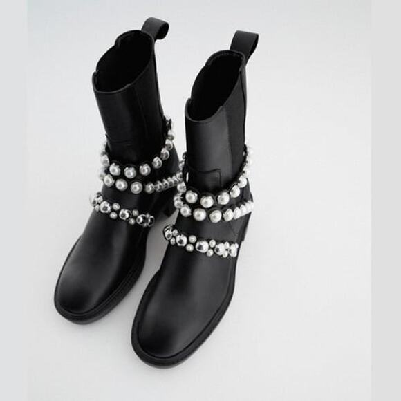 ZARA Leather Ankle Boots NWT - Picture 11 of 12